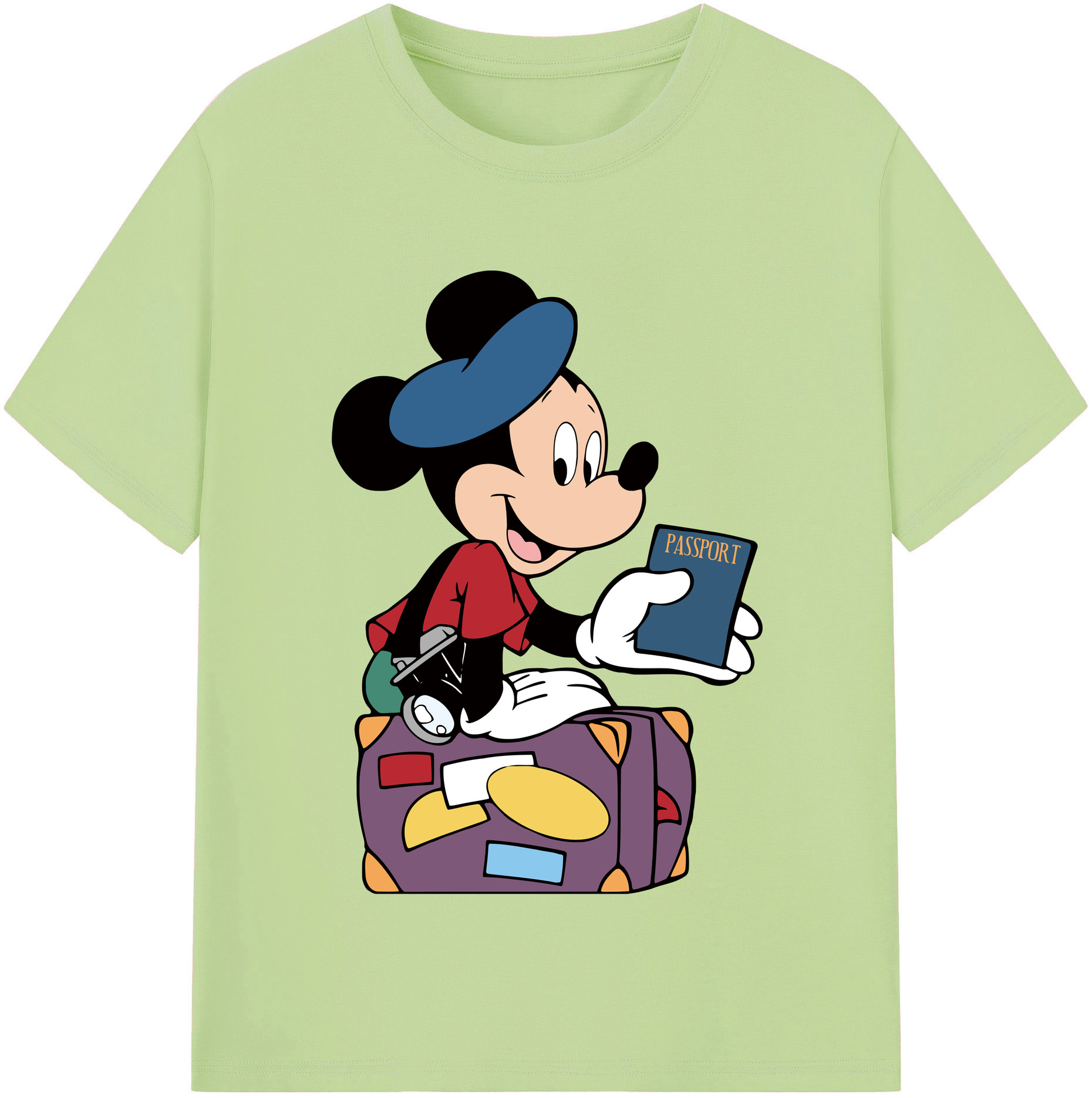 （画像用） ミッキーマウス Mickey Mouse 綿100％半袖Tシャツ（フロントプリント）